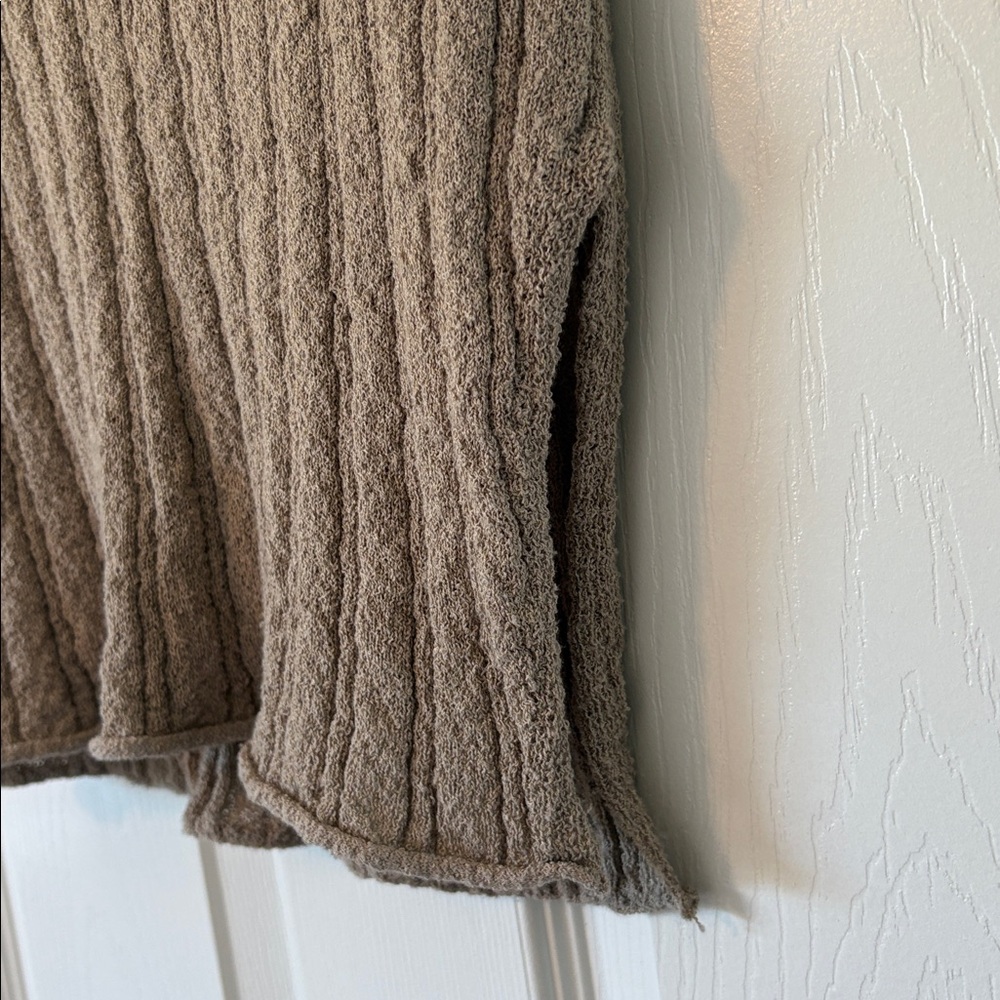 Ribbed Sleeveless Knit Tank in Taupe Brown - Picture 2 of 9